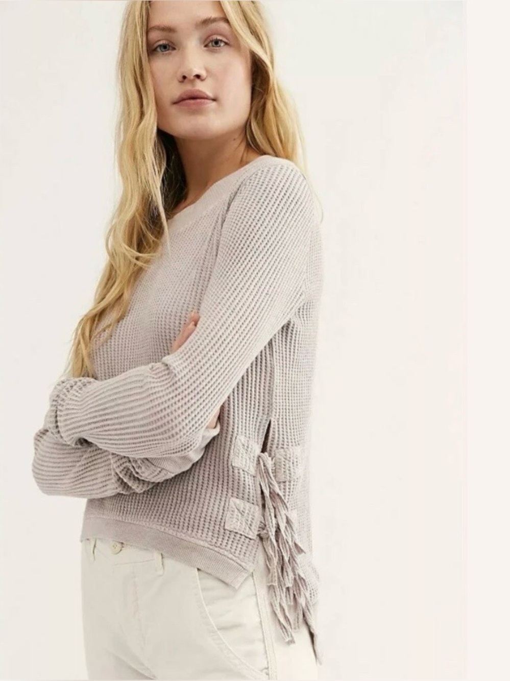 FP One Cropped Interlaken Top Cream Small